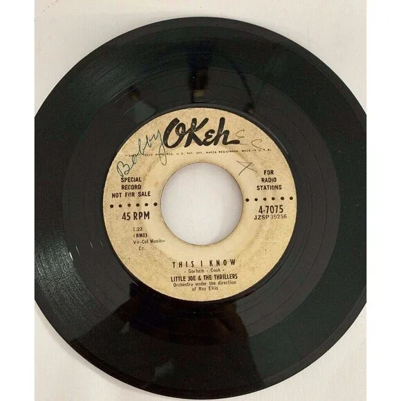 Little Joe & The Thrillers: Lets do the Slop/This I Know 45rpm Radio Label Promo